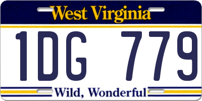 WV license plate 1DG779