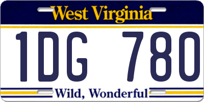 WV license plate 1DG780