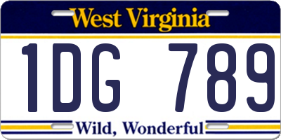 WV license plate 1DG789