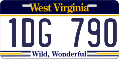 WV license plate 1DG790