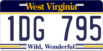 WV license plate 1DG795
