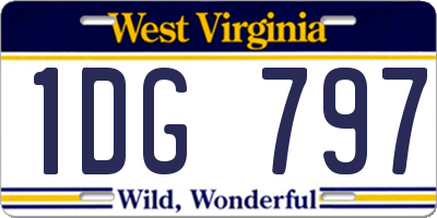 WV license plate 1DG797