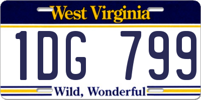 WV license plate 1DG799