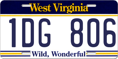 WV license plate 1DG806