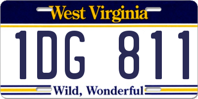 WV license plate 1DG811