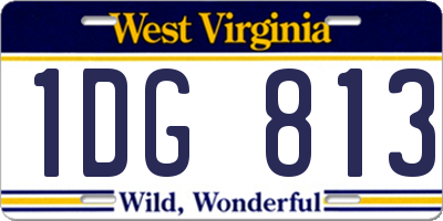 WV license plate 1DG813