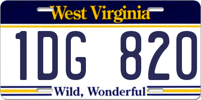 WV license plate 1DG820
