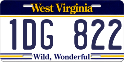 WV license plate 1DG822