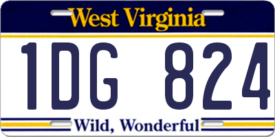WV license plate 1DG824