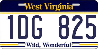 WV license plate 1DG825