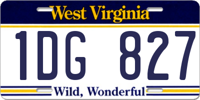 WV license plate 1DG827