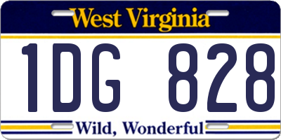 WV license plate 1DG828