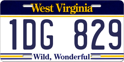 WV license plate 1DG829
