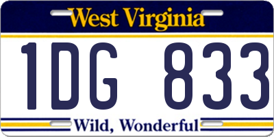 WV license plate 1DG833