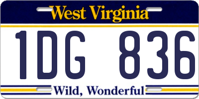 WV license plate 1DG836