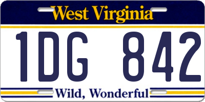 WV license plate 1DG842
