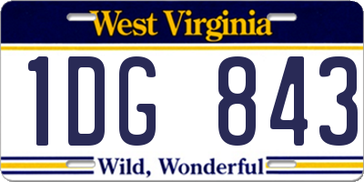 WV license plate 1DG843