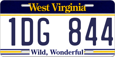 WV license plate 1DG844