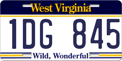 WV license plate 1DG845