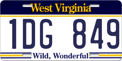 WV license plate 1DG849