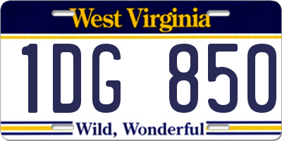 WV license plate 1DG850