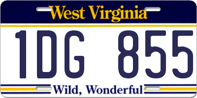 WV license plate 1DG855