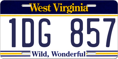 WV license plate 1DG857