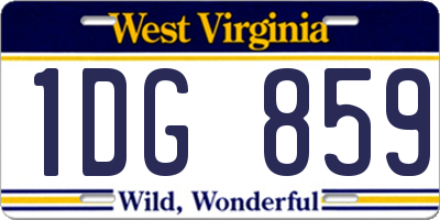 WV license plate 1DG859