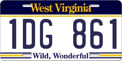 WV license plate 1DG861