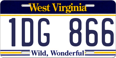 WV license plate 1DG866