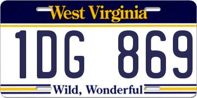 WV license plate 1DG869