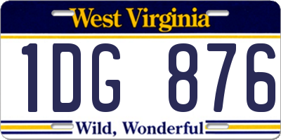 WV license plate 1DG876