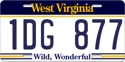 WV license plate 1DG877