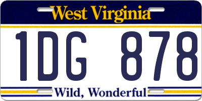 WV license plate 1DG878