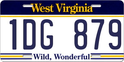 WV license plate 1DG879