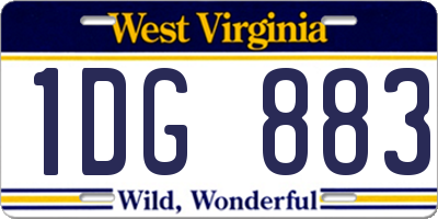 WV license plate 1DG883