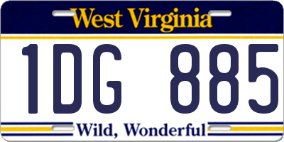 WV license plate 1DG885