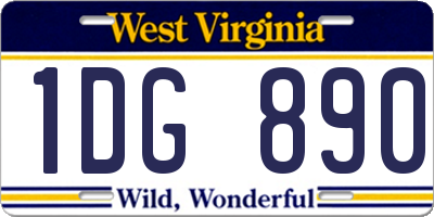 WV license plate 1DG890