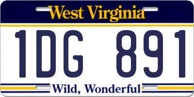 WV license plate 1DG891