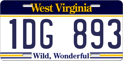WV license plate 1DG893