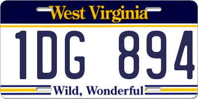 WV license plate 1DG894
