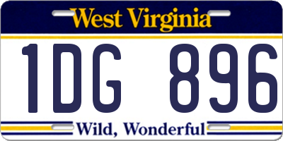 WV license plate 1DG896