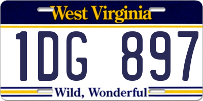 WV license plate 1DG897
