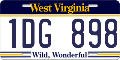 WV license plate 1DG898
