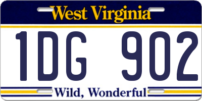 WV license plate 1DG902