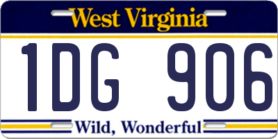 WV license plate 1DG906