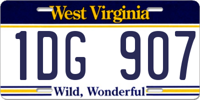 WV license plate 1DG907