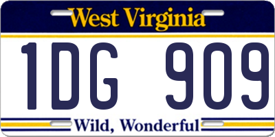 WV license plate 1DG909