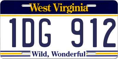 WV license plate 1DG912