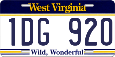 WV license plate 1DG920